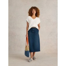 WhiteStuff Maren Denim Midi Skirt