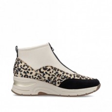 Rieker Lace Animal Print Wedge Boot