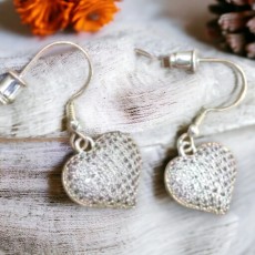 Jess & Lou Diamante Heart Dangle Earrings