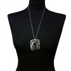 Jess & Lou Silver Spiral Pendant Necklace