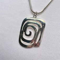 Jess & Lou Silver Spiral Pendant Necklace