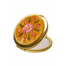 Powder Mustard Flower Embroidered Mirror