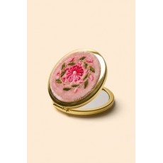 Powder Pink Petals Embroidered Mirror