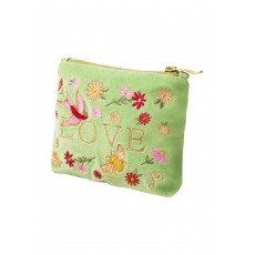 Powder Love In A Meadow Velvet Mini Pouch Mint