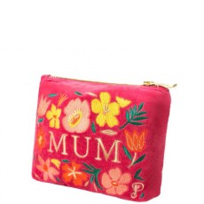 Powder Lovely Mum Velvet Mini Pouch Fuchsia