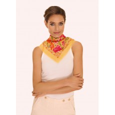 Powder Sketched Florals Cotton Bandana Mustard