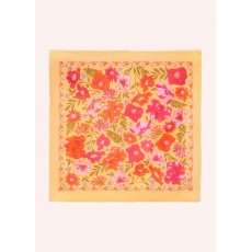 Powder Sketched Florals Cotton Bandana Mustard