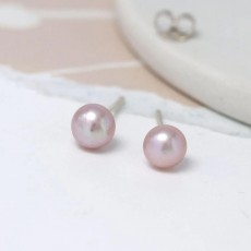 POM Pale Pink Freshwater Pearl Stud Earrings