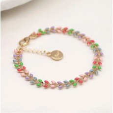 POM Pastel Brights Epoxy/Faux Gold Droplet Chain Bracelet