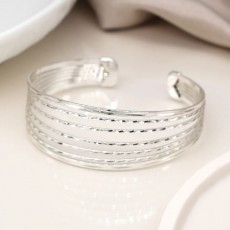 POM Silver Plated Simple Multistrand Bangle