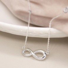 POM Sterling Silver Station Chain Necklace with Infinity Pendant