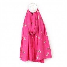 POM Pastel Pink Foil Printed Scarf Dragonfly with Dot