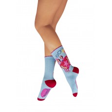 Powder Seafaring Crab Ladies Ankle Socks Cornflower