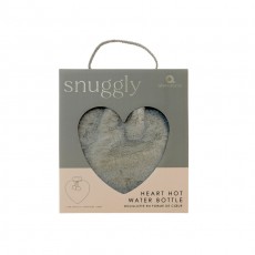 Aroma Home Snuggly Heart Hot Water Bottle Faux Fur-Grey