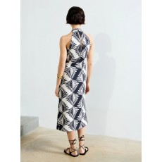 French Connection Ariette Linen Blend Crossover Midi Dress