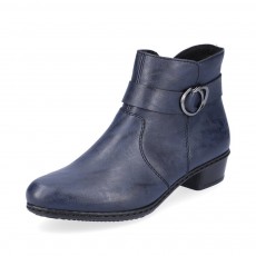 Rieker Gurgaon Velour Lined Blue Ankle Boot Rieker Gurgaon Velour Lined Blue Ankle Boot