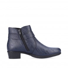 Rieker Gurgaon Velour Lined Blue Ankle Boot Rieker Gurgaon Velour Lined Blue Ankle Boot
