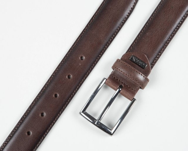 35mm Ibex Stitched Edge Genuine Leather Belt - Belts - Barbours