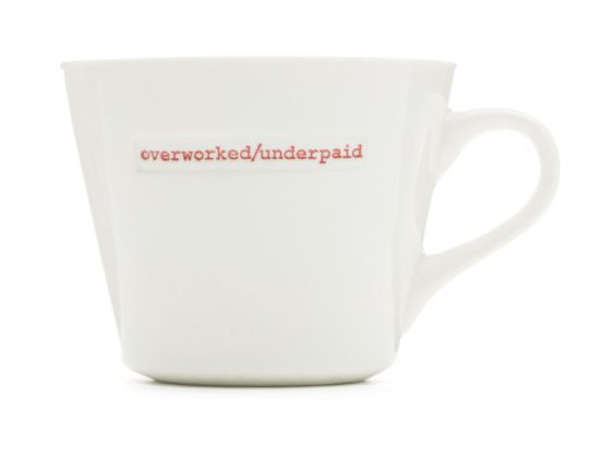 Keith Brymer Jones Mug-Overworked/Underpaid