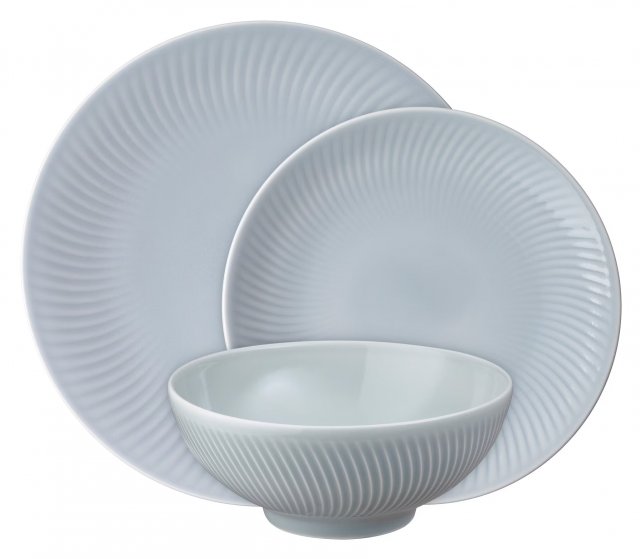 Denby Porcelain Arc 12pc Tableware Set-Grey