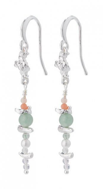 Pilgrim Cloud Recycled Earrings MultiColoured/Silver Plated
