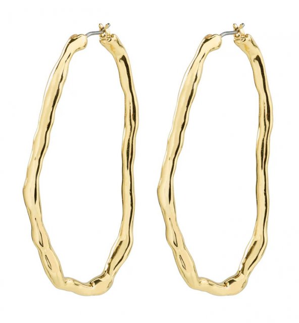 Pilgrim Light Recycled Large Hoops Gold-Plated