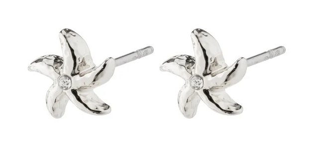 Pilgrim Oakley Recycled Starfish Earrings Silver-Plated