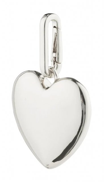 Pilgrim Charm Recycled Maxi Heart Pendant Silver-Plated