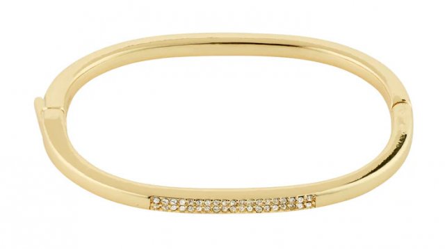 Pilgrim Star Recycled Crystal Bangle Gold-Plated