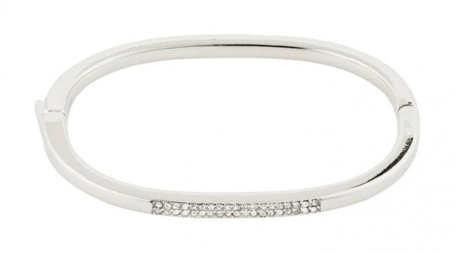 Pilgrim Star Recycled Crystal Bangle Silver-Plated