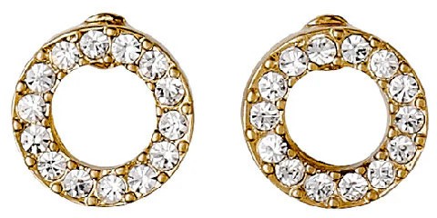 Pilgrim Victoria Recycled Crystal Halo Earrings Gold-Plated