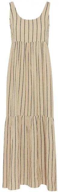 Ichi Foxa Striped Maxi Dress Doeskin/Black Stripe