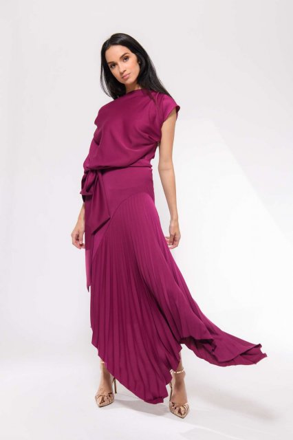 Kevan Jon Mila Pleat Knee Dress