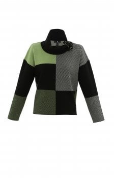 Marble Block High Neck Sweater