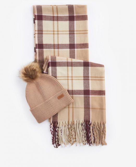 Barbour Dover Beanie & Hailes Scarf Gift Set