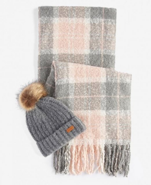 Barbour Saltburn Beanie/Scarf TartanGift Set