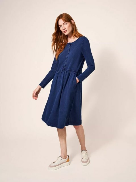 WhiteStuff Marsia Denim Jersey Dress