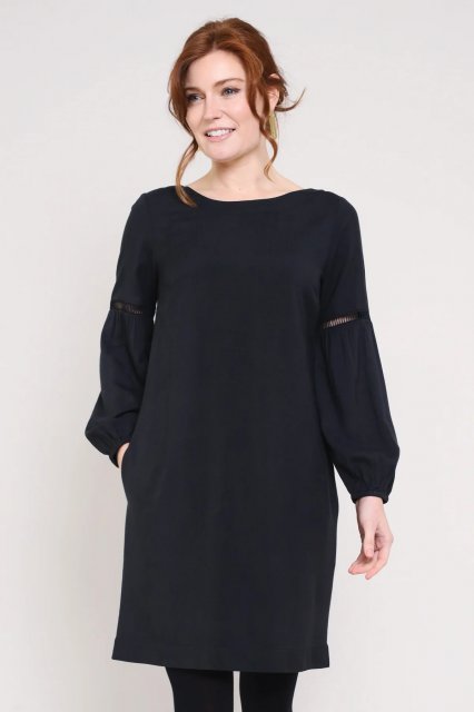 Nomads Plain Gathered Sleeve Tunic Dress