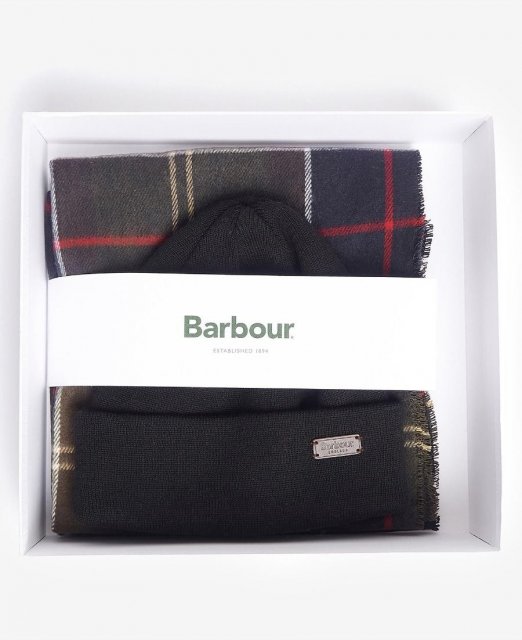 Barbour Swinton Beanie & Galingale Scarf Gift Set