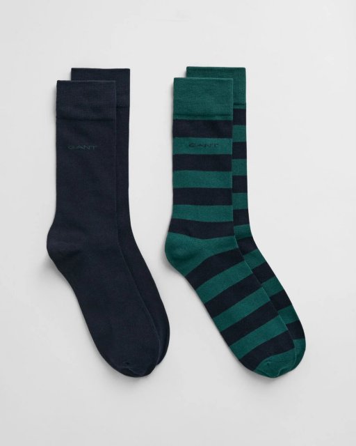 Gant Barstripe and Solid Socks 2-Pack