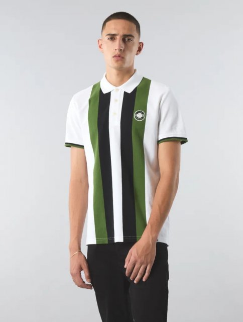 Pretty Green Live Forever Engineered Stripe Polo