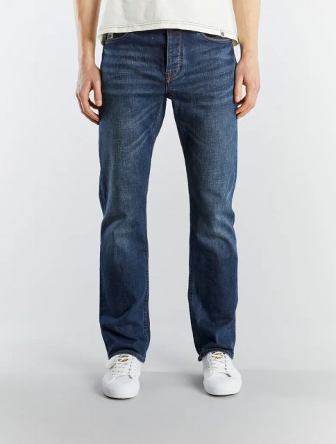 Pretty Green Mens Regular Fit Jeans 6 Month Wash