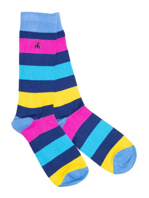 Swole Panda Neon Stripe Socks