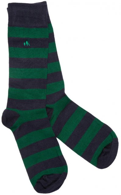 Swole Panda Racing Green Striped Socks