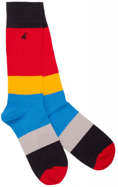 Swole Panda Red Large Stripe Socks