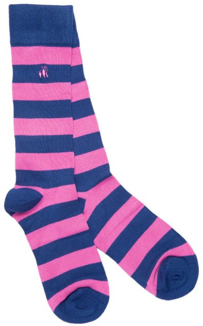 Swole Panda Rich Pink Striped Socks