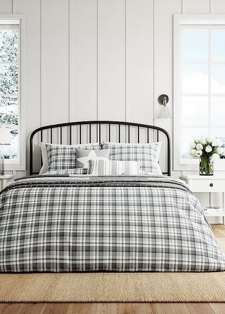 Long Island by Helena Springfield Cosy Check Grey/Green Bed Set