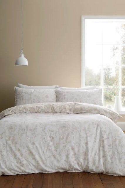 Bianca Brushed Floral Toile Duvet Set Natural