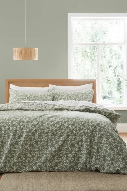 Bianca Shadow Leaves Duvet Set Green