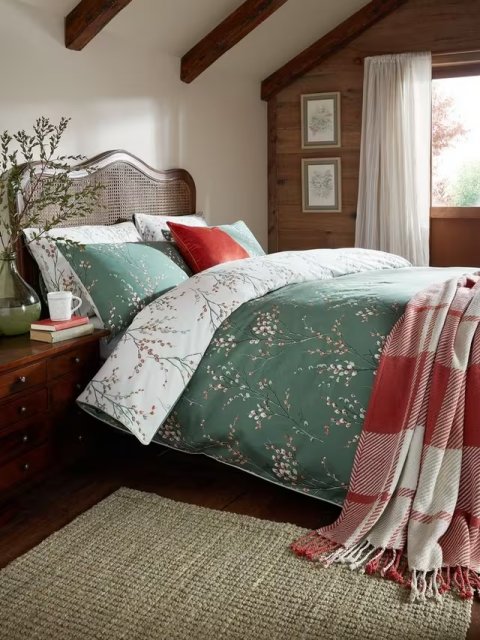 Laura Ashley Pussy Willow Duvet Set Fern Green